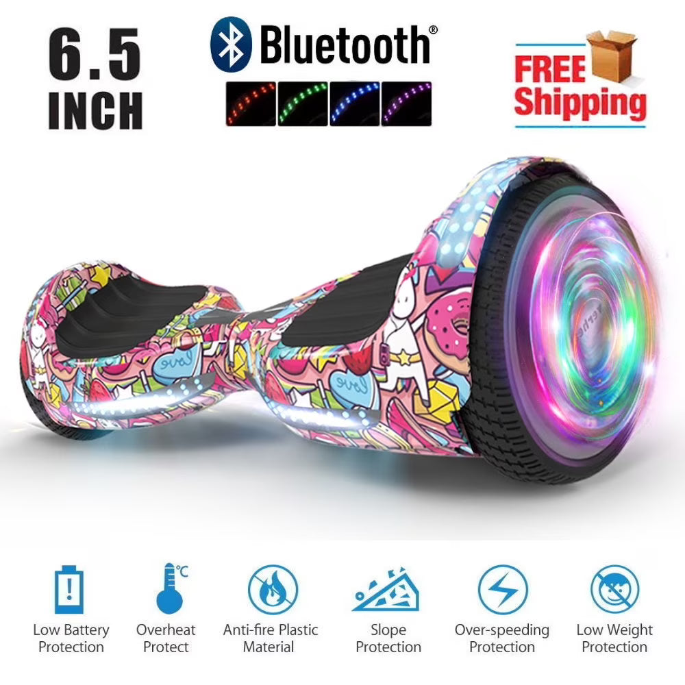 Unicorn Hoverboard Electric Scooter with Bluetooth Speaker and LED Light R353869