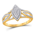 10kt Yellow Gold Diamond Cluster Engagement Ring 1/4 Cttw X645708