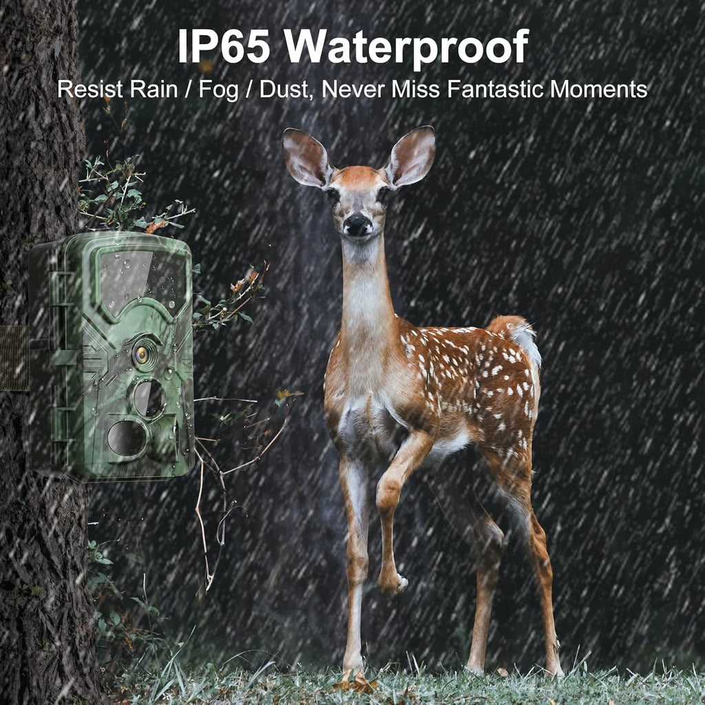 48MP 4K 3 Lens Infrared Night Vision Waterproof Trail Camera F5075