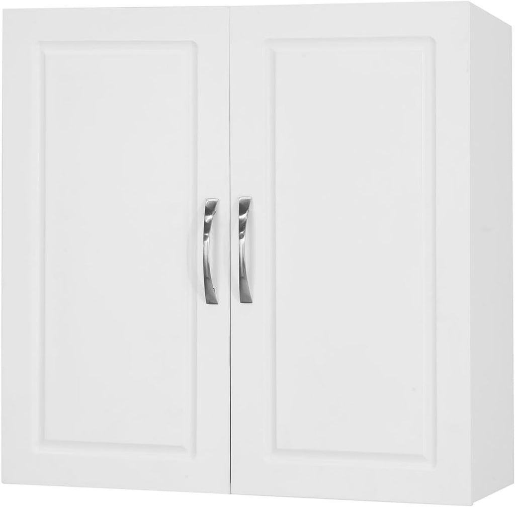 White Wall Cabinet with Shelf Pack of 2 Q793629