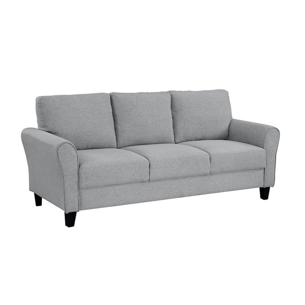 Textured Fabric 2-Piece Upholstered Sofa Set in Dark Gray I45987