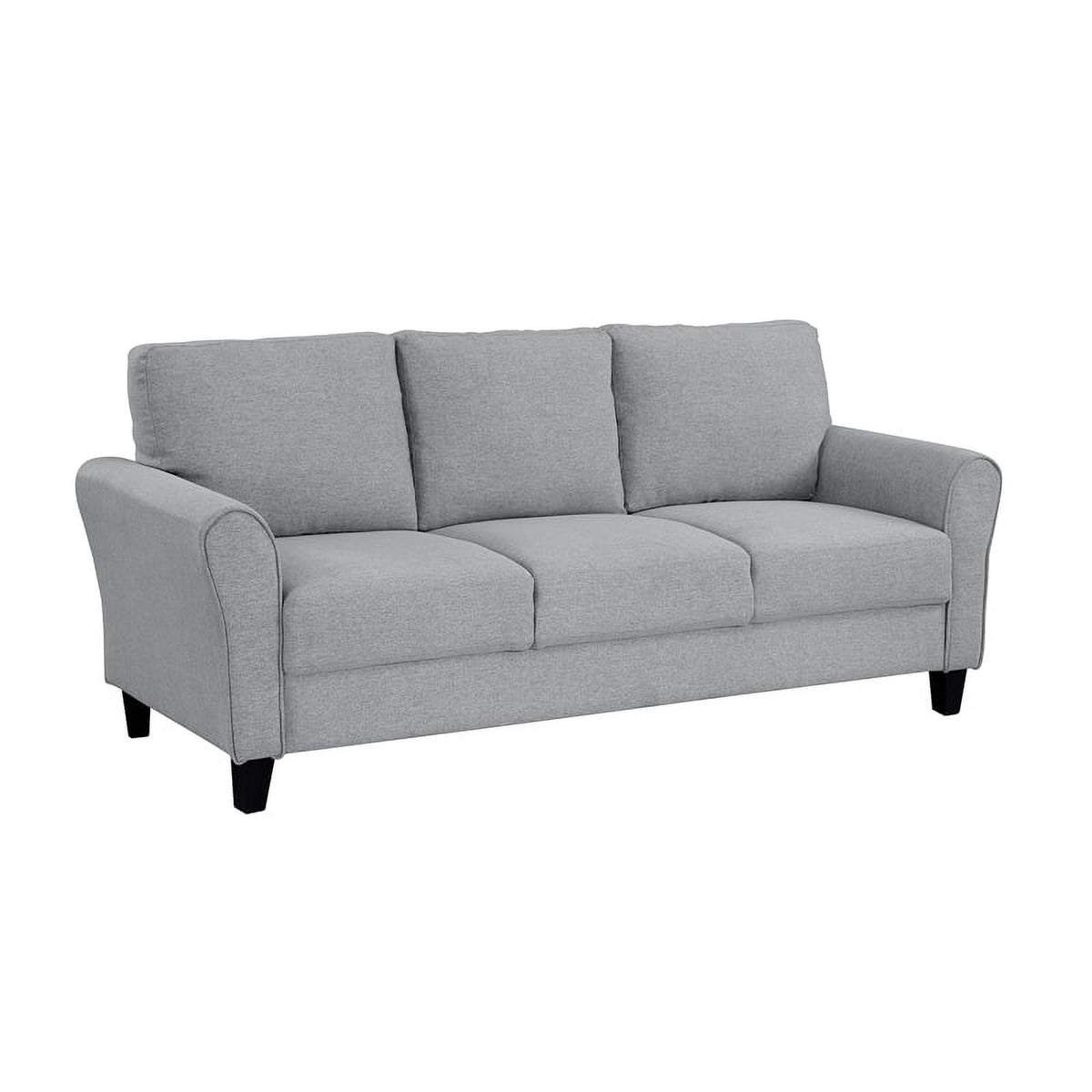 Textured Fabric 2-Piece Upholstered Sofa Set in Dark Gray I45987