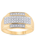10kt Yellow Gold Mens Diamond Cluster Ring 1/3 Cttw Q432665