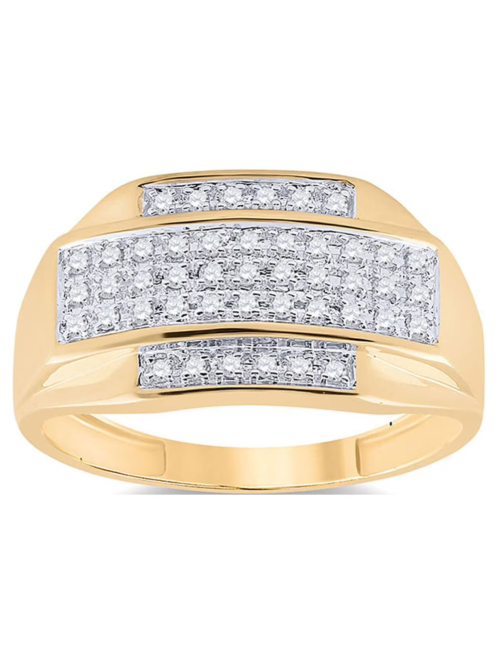 10kt Yellow Gold Mens Diamond Cluster Ring 1/3 Cttw Q432665