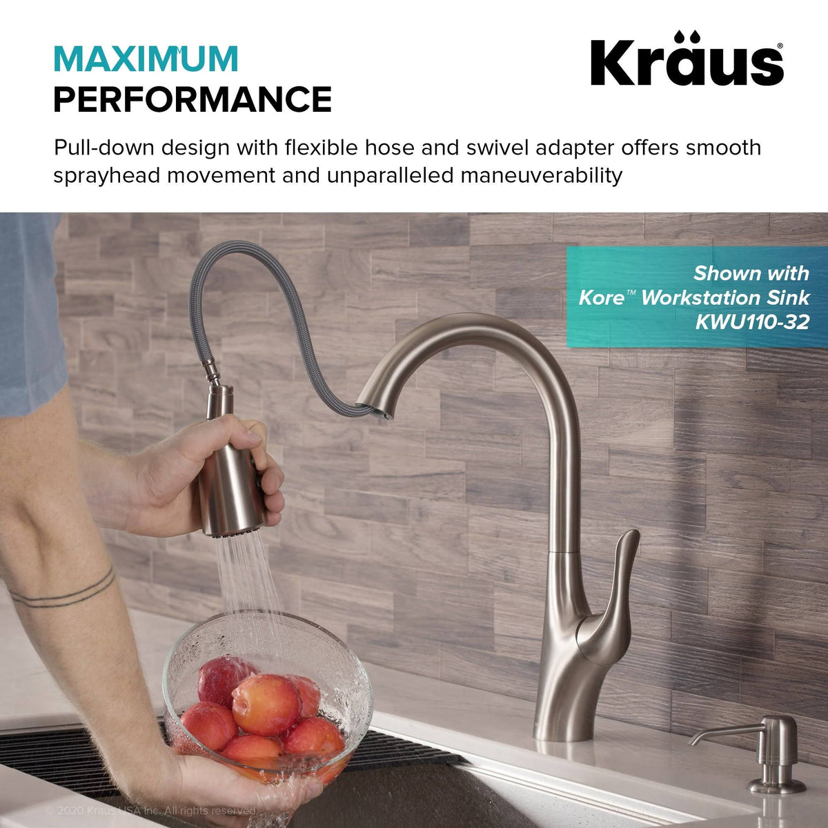 Stainless Steel Single Handle Pull-Down Kitchen Faucet I9370