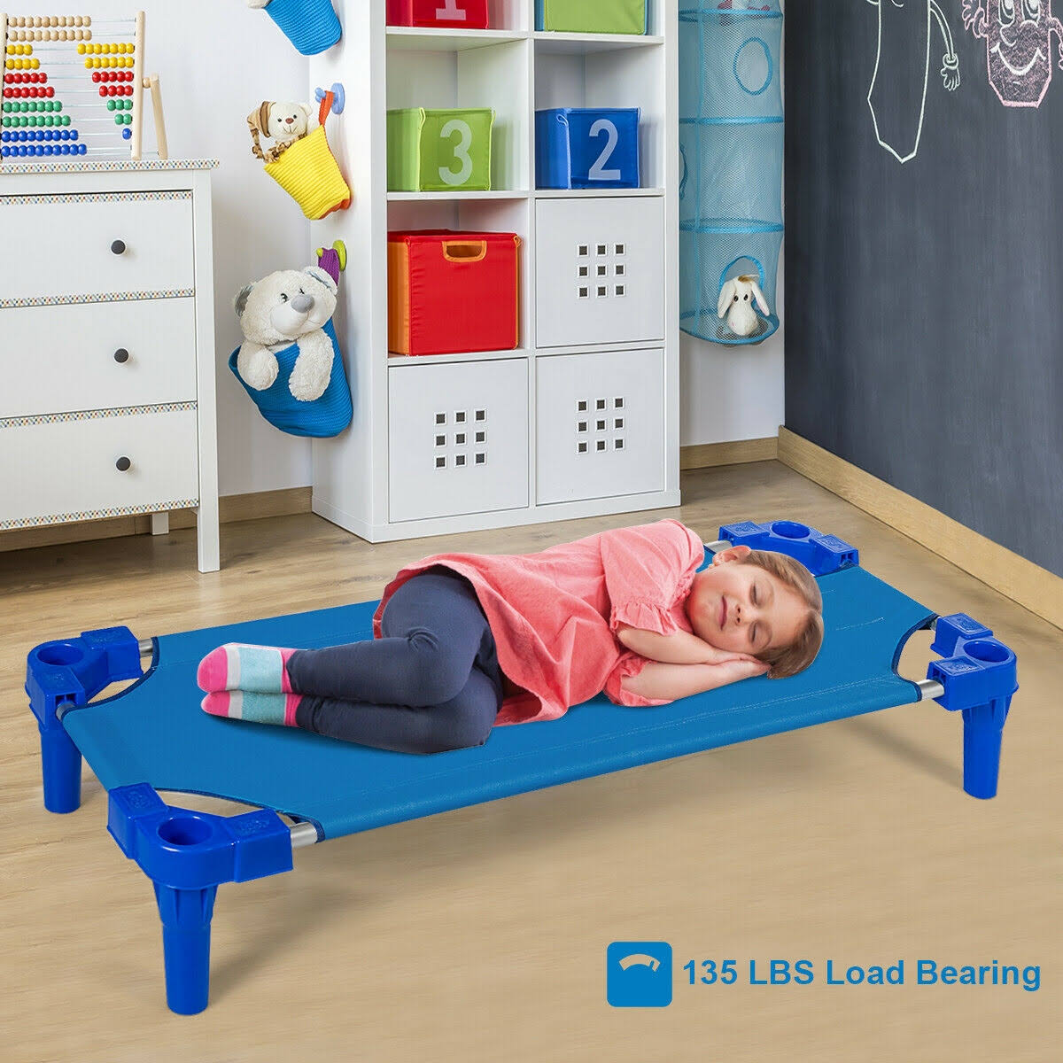 Blue Pack of 6 Stackable Rest Cots P258