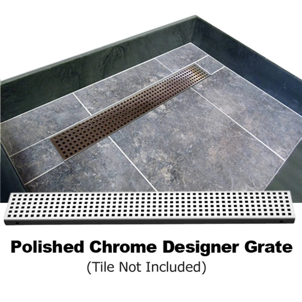 Brushed Ni Rectangular Shower Base with Right Drain T7989