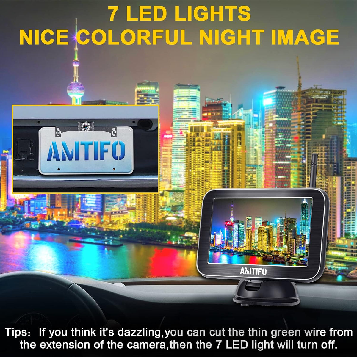 HD 1080P Bluetooth Rear View Camera with 5 Inch Split Screen Monitor P314