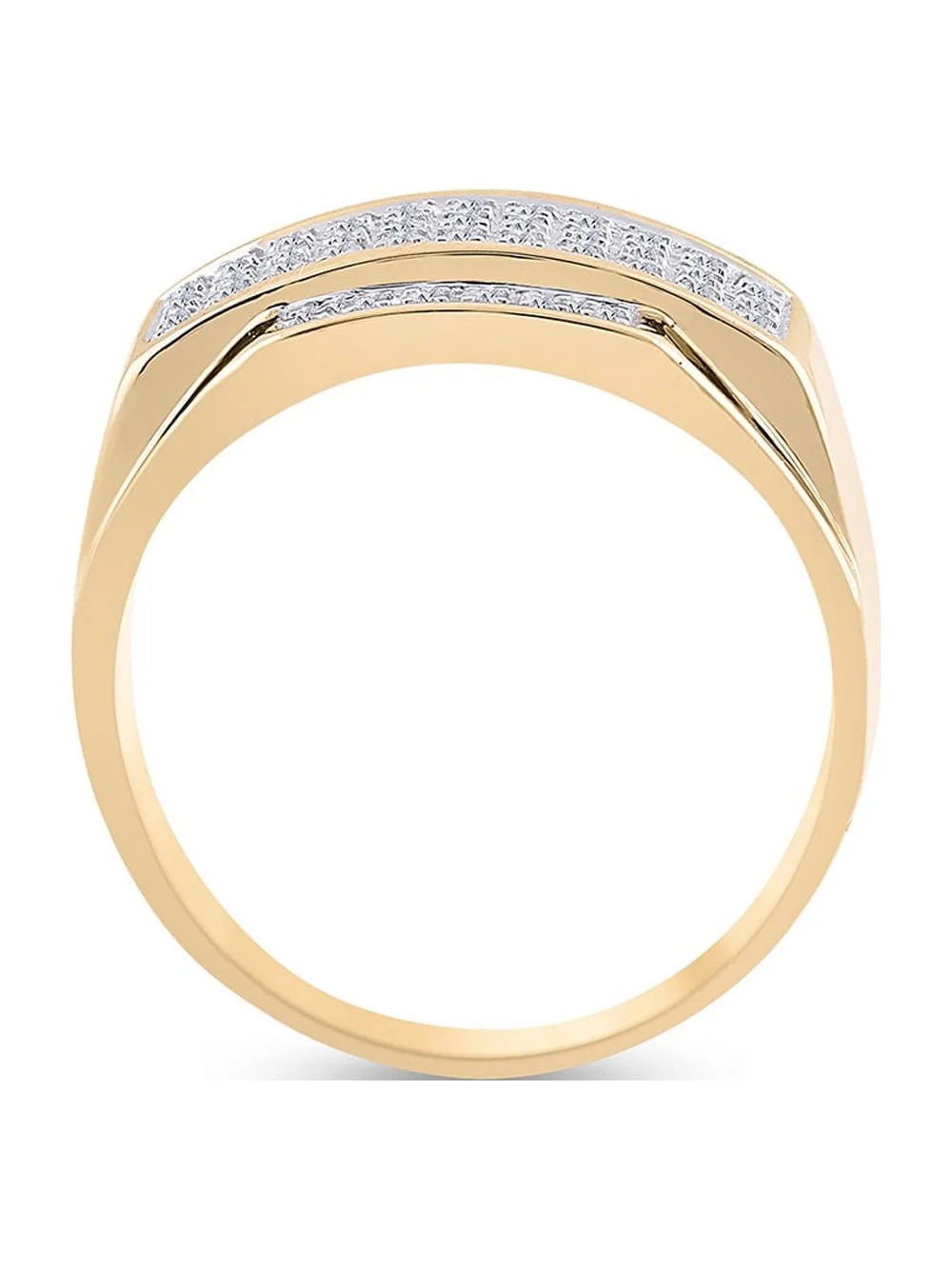 10kt Yellow Gold Mens Diamond Cluster Ring 1/3 Cttw Q432665