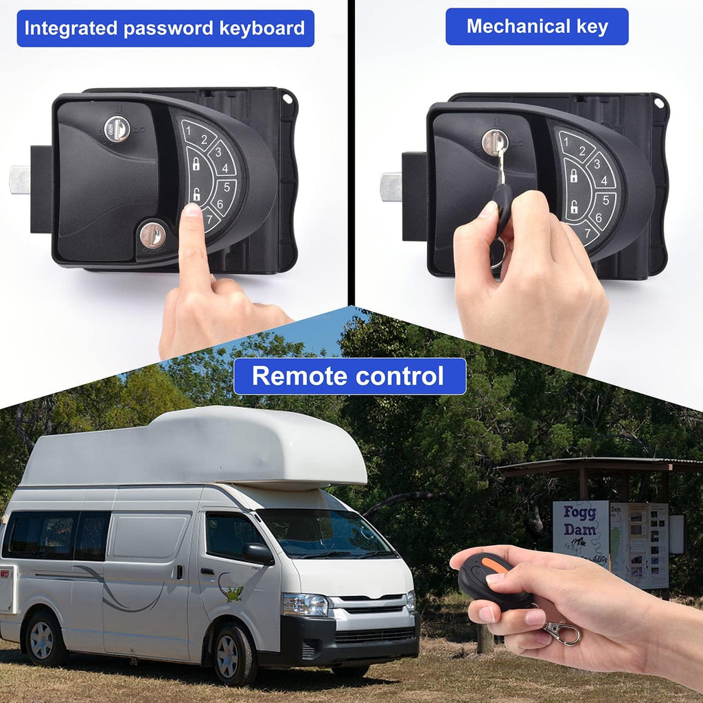 RV Keyless Entry Door Lock with Backlit Keypad and 2 Key Fobs K7828