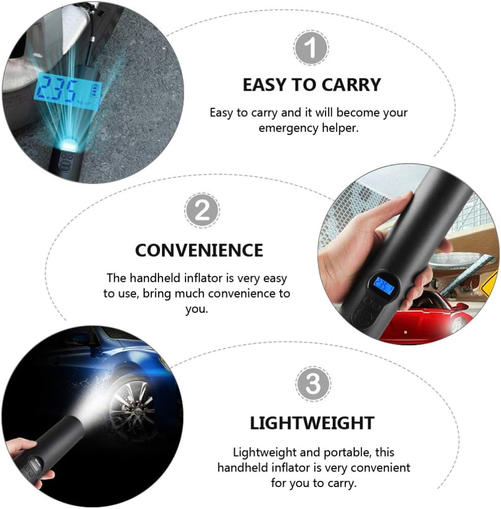 Mini Air Compressor Portable Air Inflator Tire Pump with Digital LCD LED Light M35860