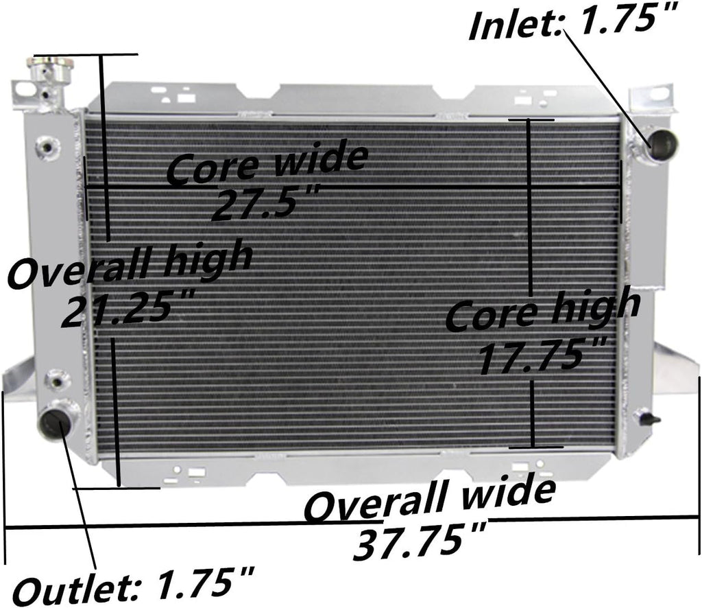 Aluminum Radiator for Ford Bronco F150 F250 F350 Trucks C971