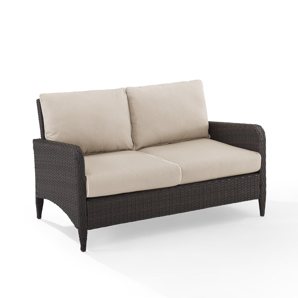 Beige Outdoor Wicker Loveseat C9014
