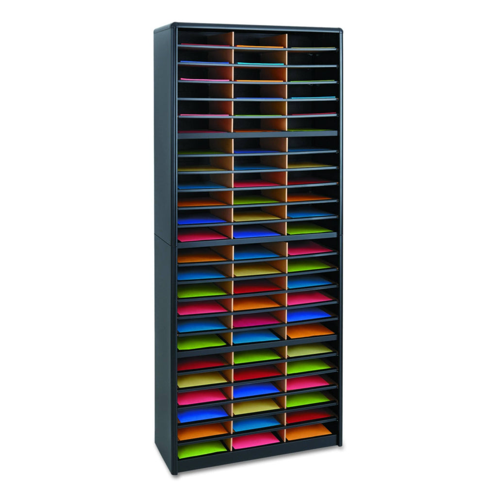 Black Fiberboard Steel Literature Organizer E3116