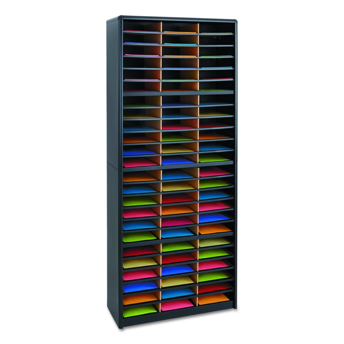 Black Fiberboard Steel Literature Organizer E3116