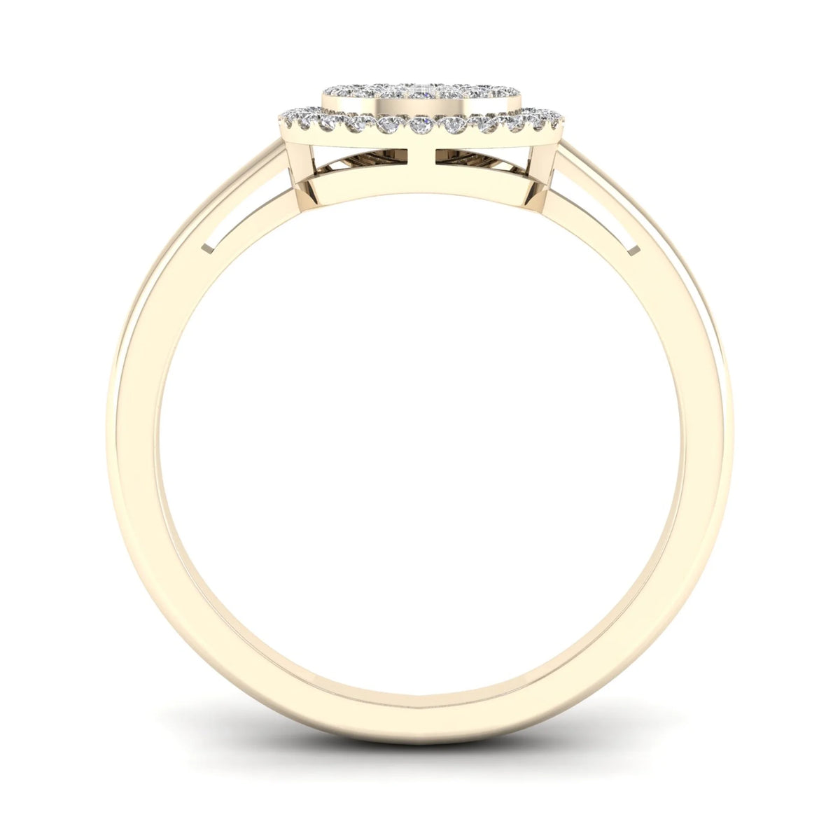 10K Yellow Gold Diamond Cluster Halo Ring U637