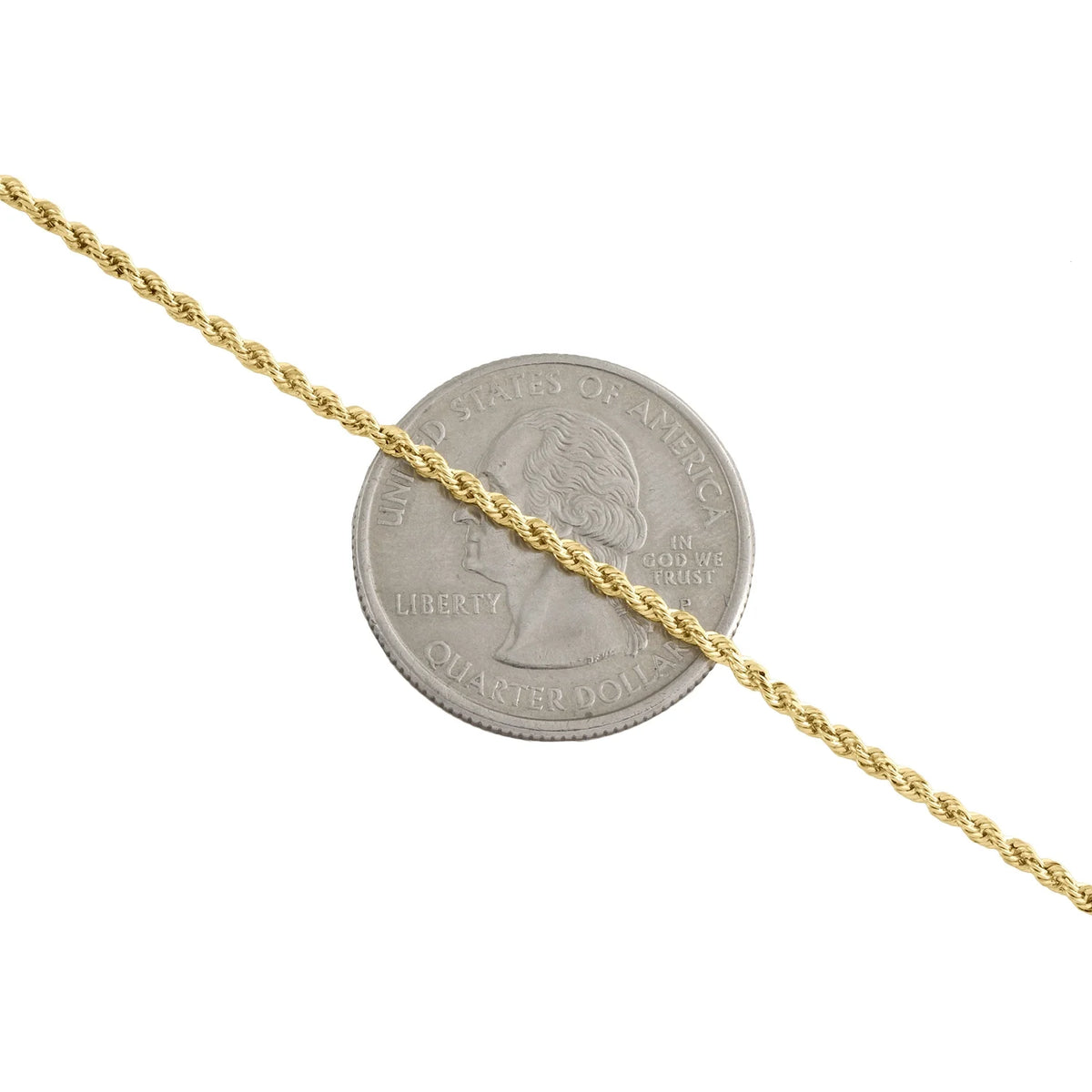 10K Yellow Gold Diamond Cut Rope Chain Necklace 16 Inches X364