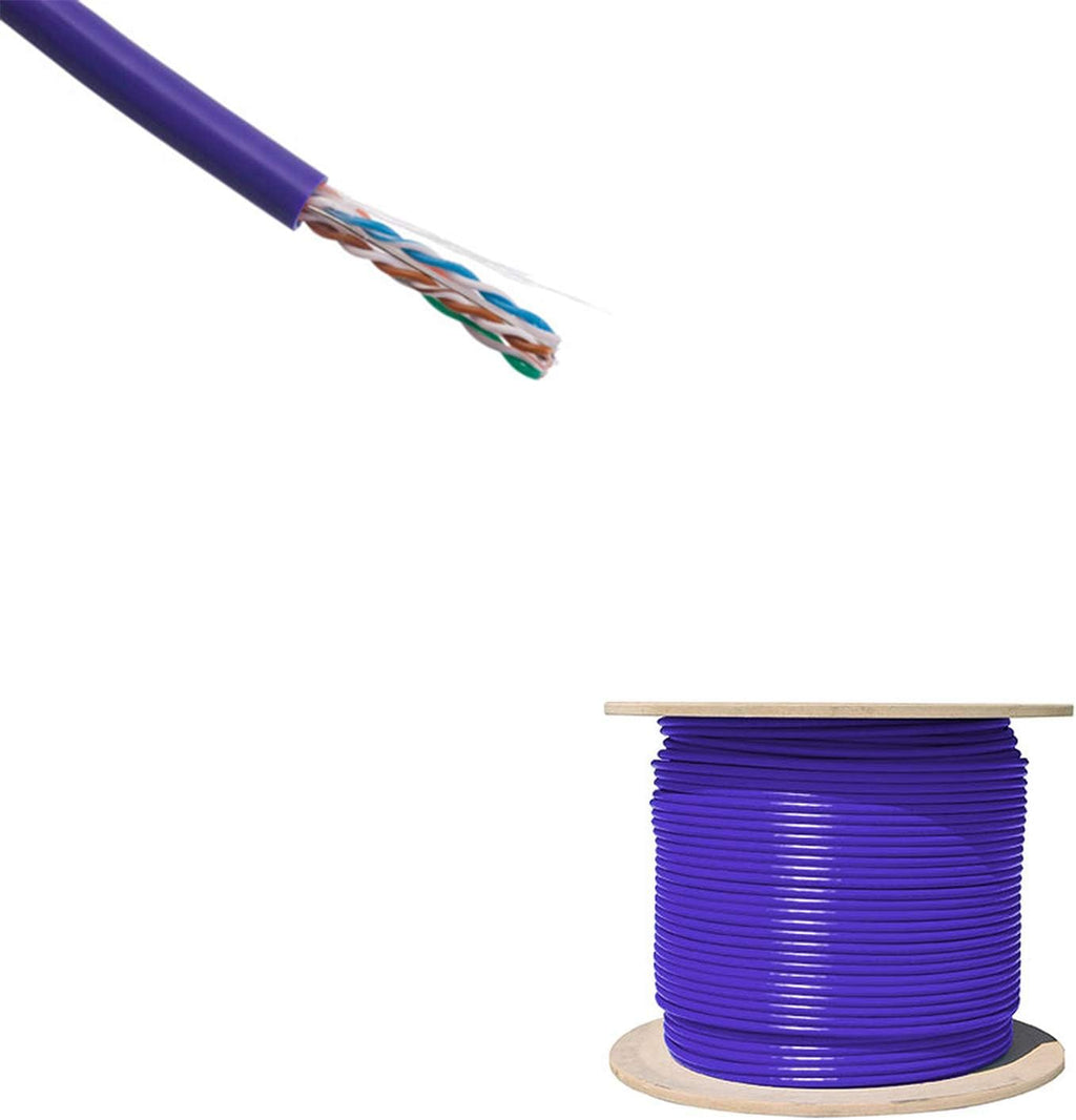 White Cat6 1000 ft Bulk Ethernet Cable, Bare Solid Copper UTP, 23 AWG W717052