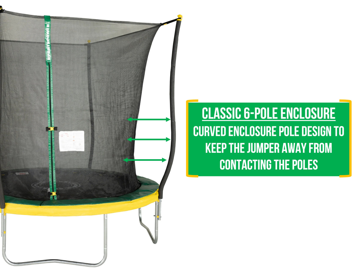 Green/Yellow Trampoline with Safety Enclosure E697
