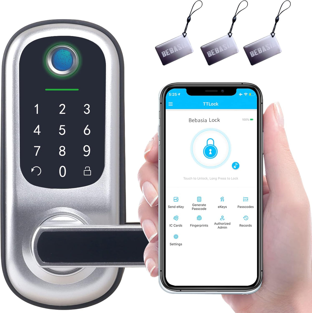 Keyless Entry Digital Door Lock with Reversible Handle F882