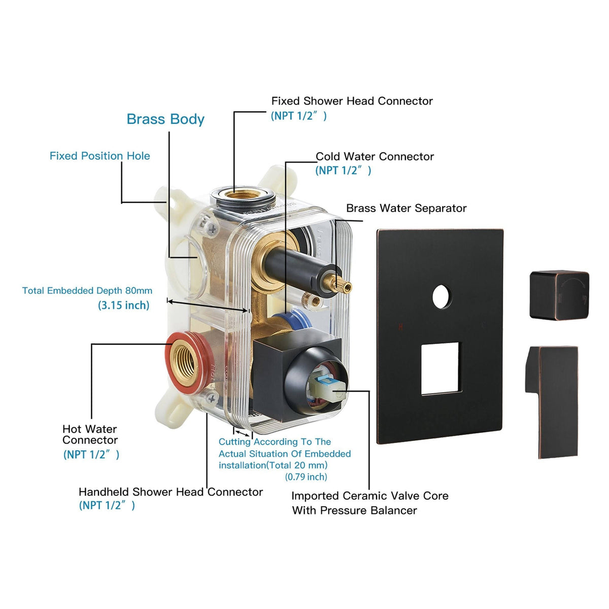 Oil Rubbed Bronze Complete Shower System with Rough-In Valve K420663
