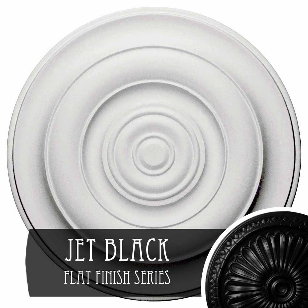 18x22OD x 1 1/2x22P Hand-Painted Jet Black Ceiling Medallion O961422