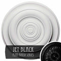 18x22OD x 1 1/2x22P Hand-Painted Jet Black Ceiling Medallion O961422