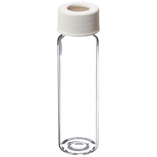 40ml Clear White Polypropylene Open Top Closure with PTFE/Silicone Septa, Case of 72 H37488