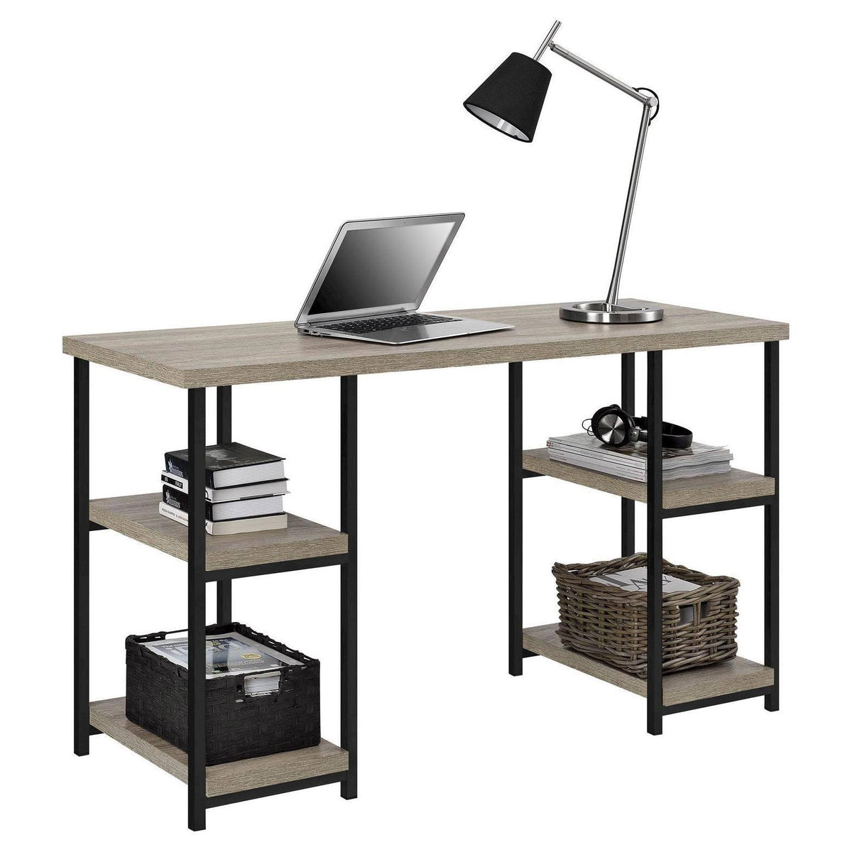 Double Pedestal Desk Sonoma Oak D965049