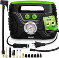 Electric Air Compressor Portable Tire Inflator 12V 110V Car and Bike Pump Presta and Schrader Valve Analog Pressure Gauge W756