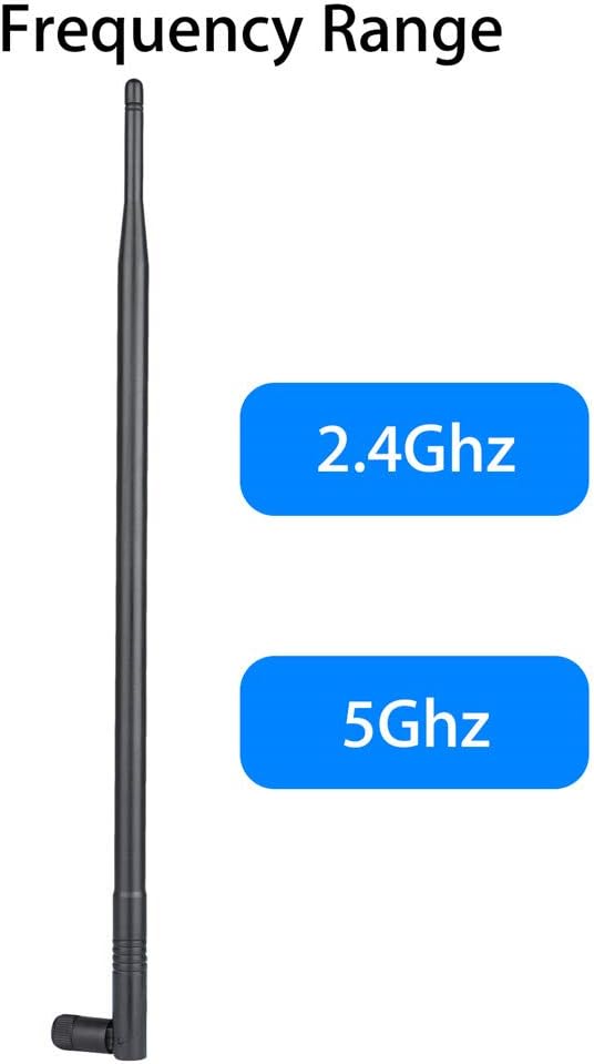 2X 10dBi Dual Band Omni Directional Antenna 2.4Ghz/5Ghz with RP-SMA Male Connector D9327