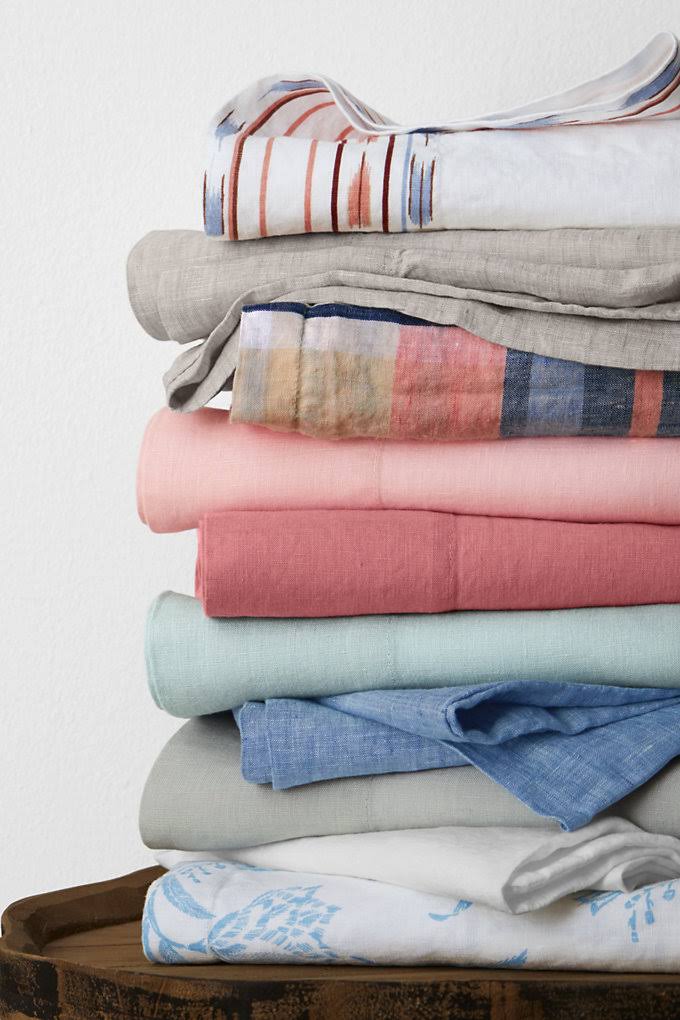 White Garment Washed Linen Sheets D608932