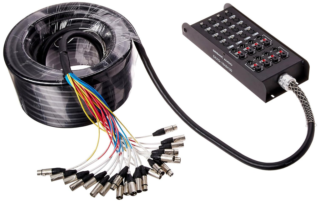 16 Channel 100' XLR Snake Cable with XLR and 1/4 Returns S95679