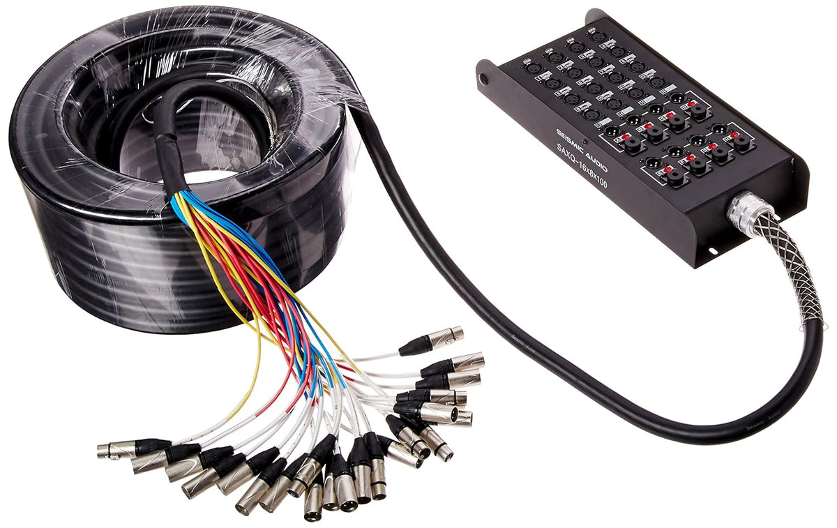 16 Channel 100' XLR Snake Cable with XLR and 1/4 Returns S95679
