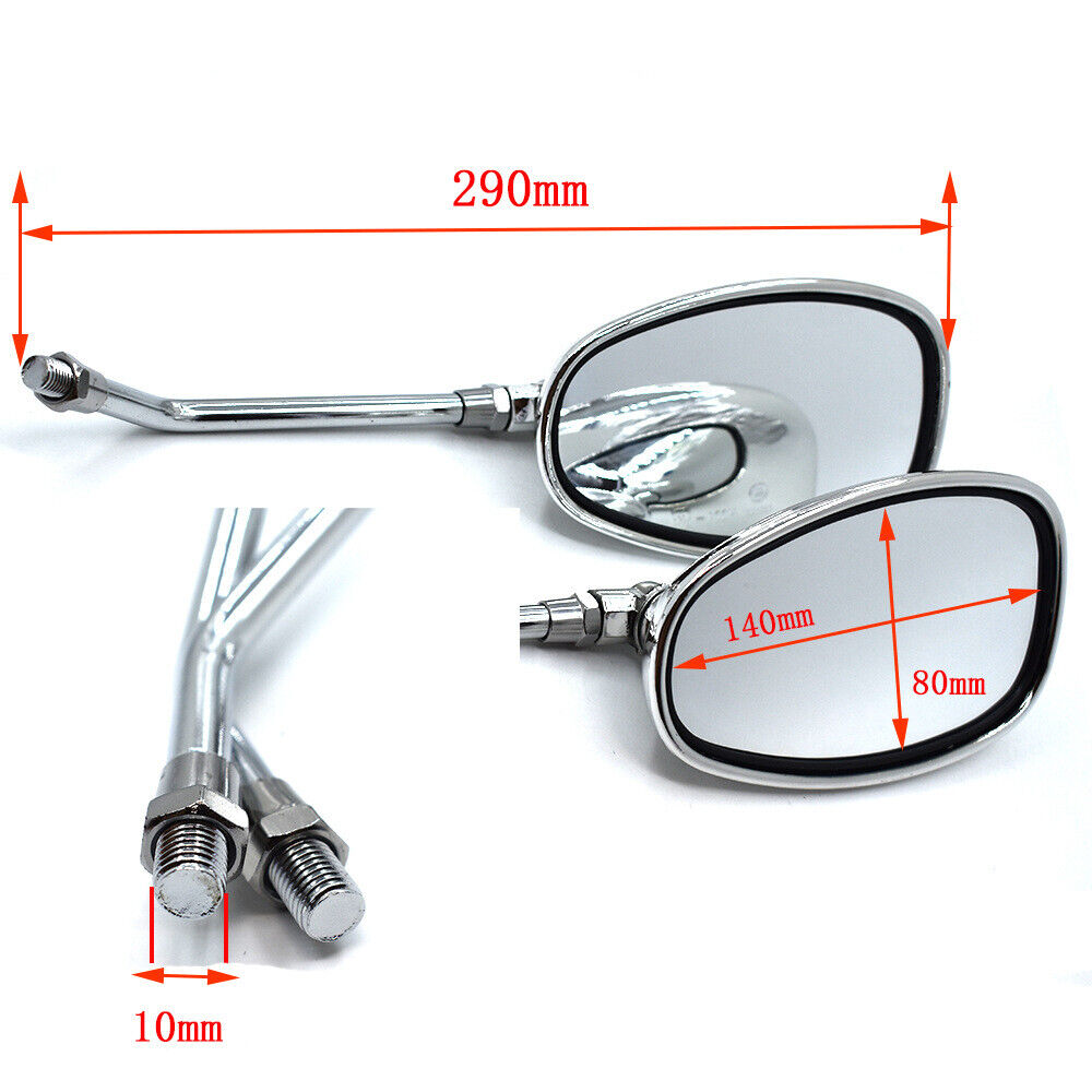 Oval Rear View Mirrors in Chrome R417716