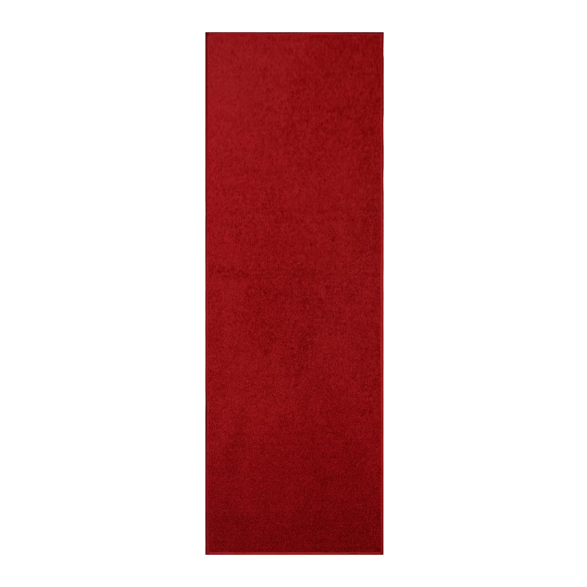 Red Plush Solid Color Runner Rug I620231