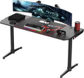 Black 60 inch Gaming Computer Desk with Carbon Fiber Surface R881