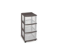 3 Drawer Medium Cart with Casters, Grey, Set of 3 E158