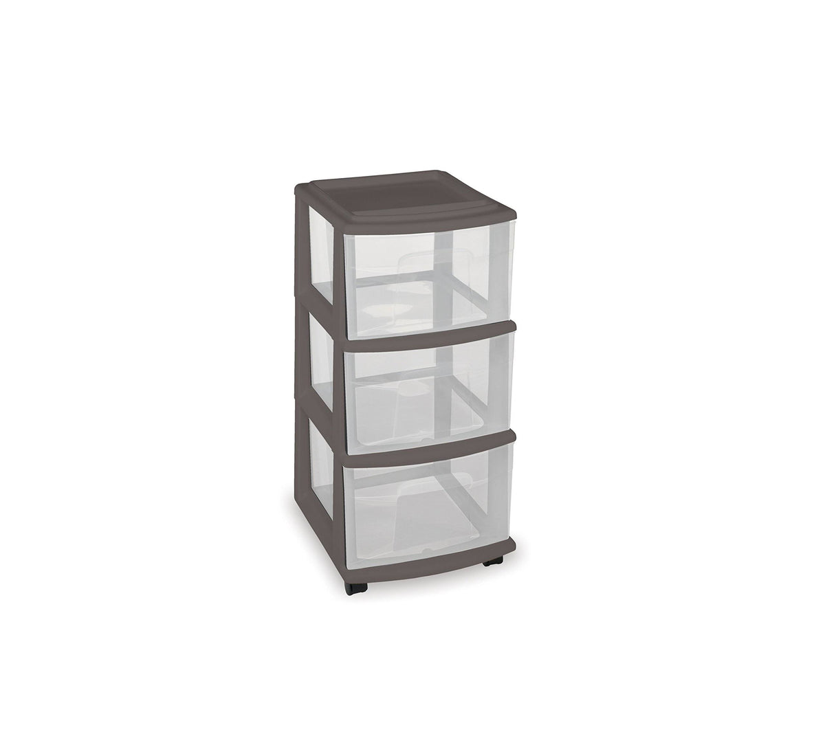 3 Drawer Medium Cart with Casters, Grey, Set of 3 E158