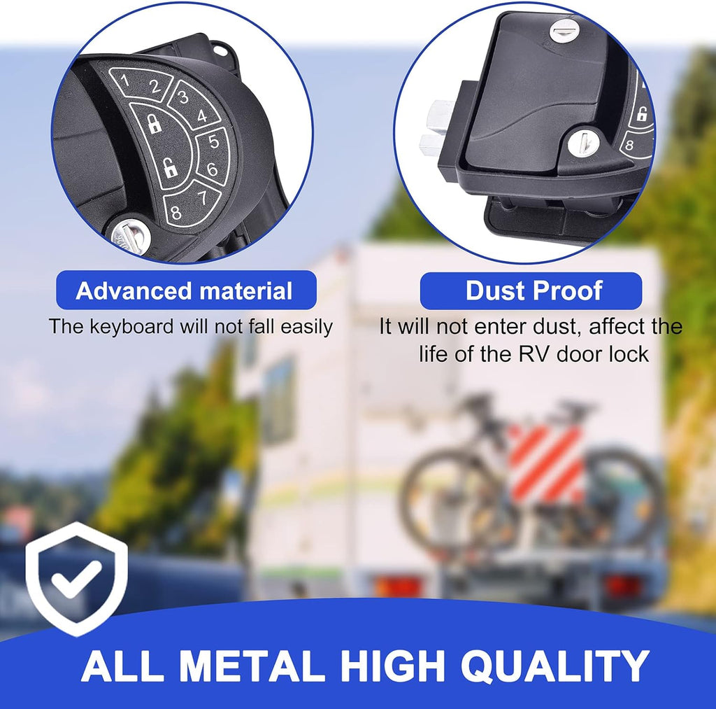 RV Keyless Entry Door Lock with Backlit Keypad and 2 Key Fobs K7828