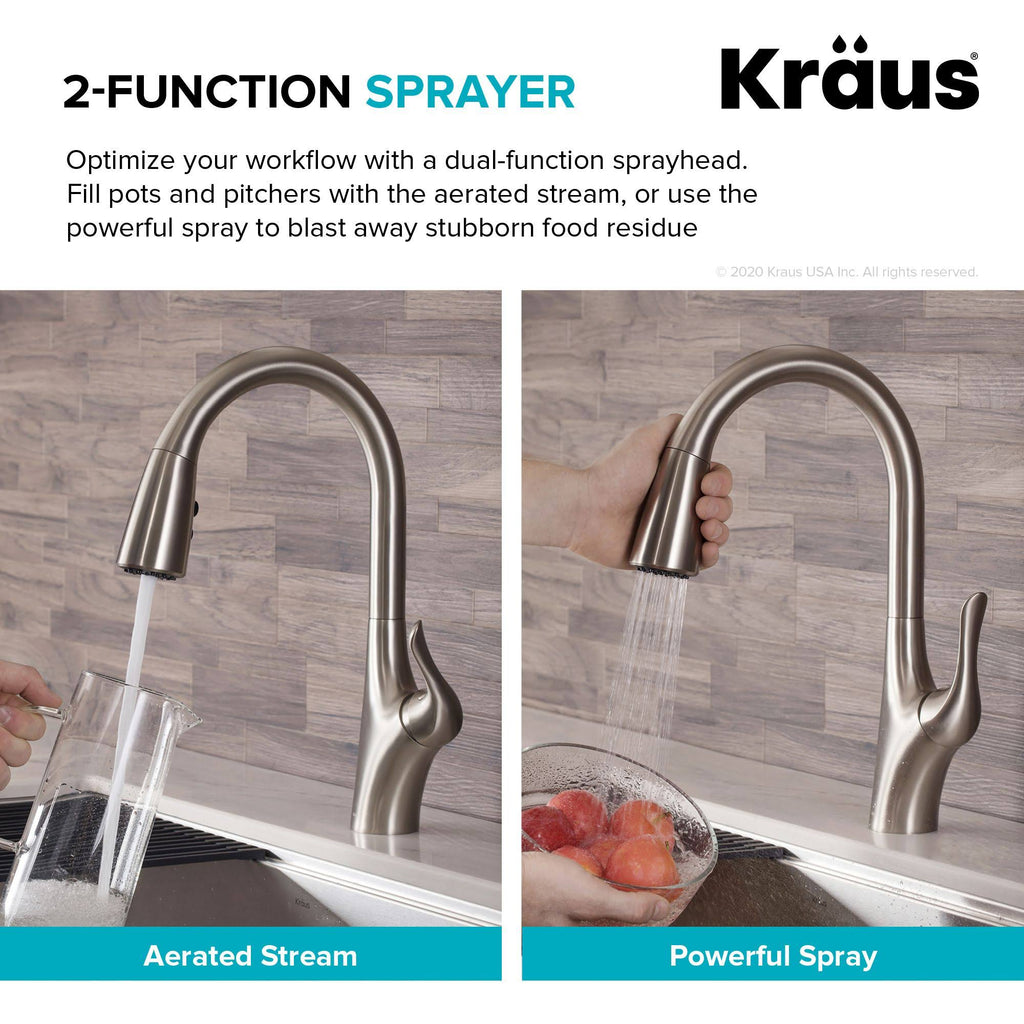 Stainless Steel Single Handle Pull-Down Kitchen Faucet I9370
