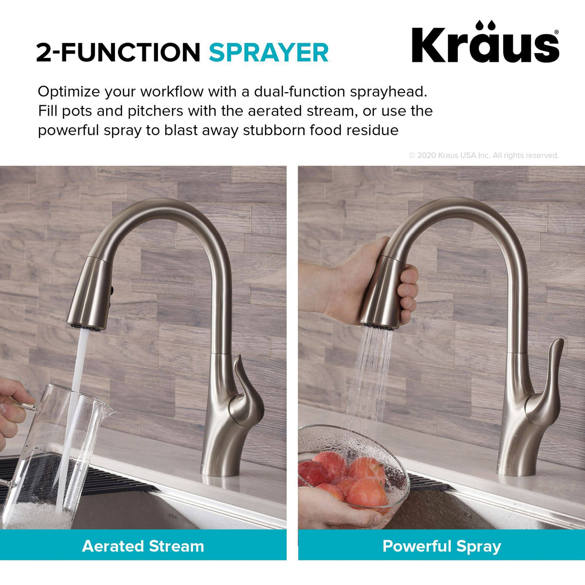 Stainless Steel Single Handle Pull-Down Kitchen Faucet I9370