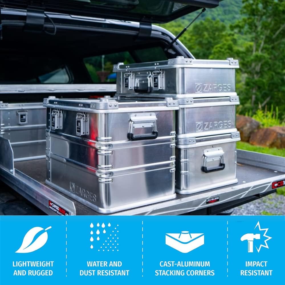 Aluminum Hard Protective Carrying Case, Stackable Storage, Lock Box (22.4 x 15.7 x 17.7 Inches) Y773