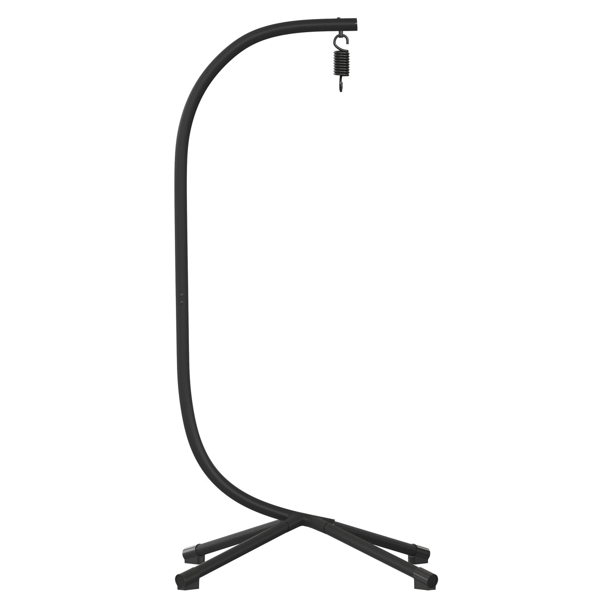 Black Powder Coated Steel Hanging Hammock Chair C-Stand with Spring Hook A949