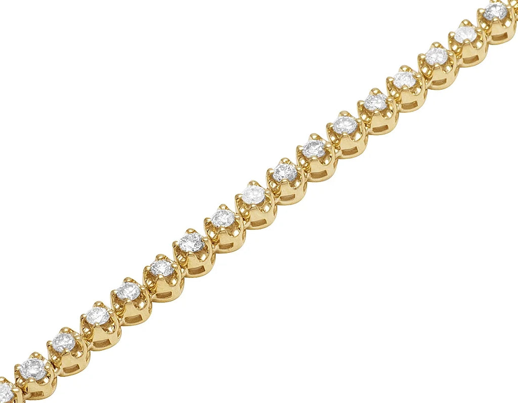 10K Yellow Gold Diamond Tennis Choker Necklace 4mm 21" 6.5CT L924