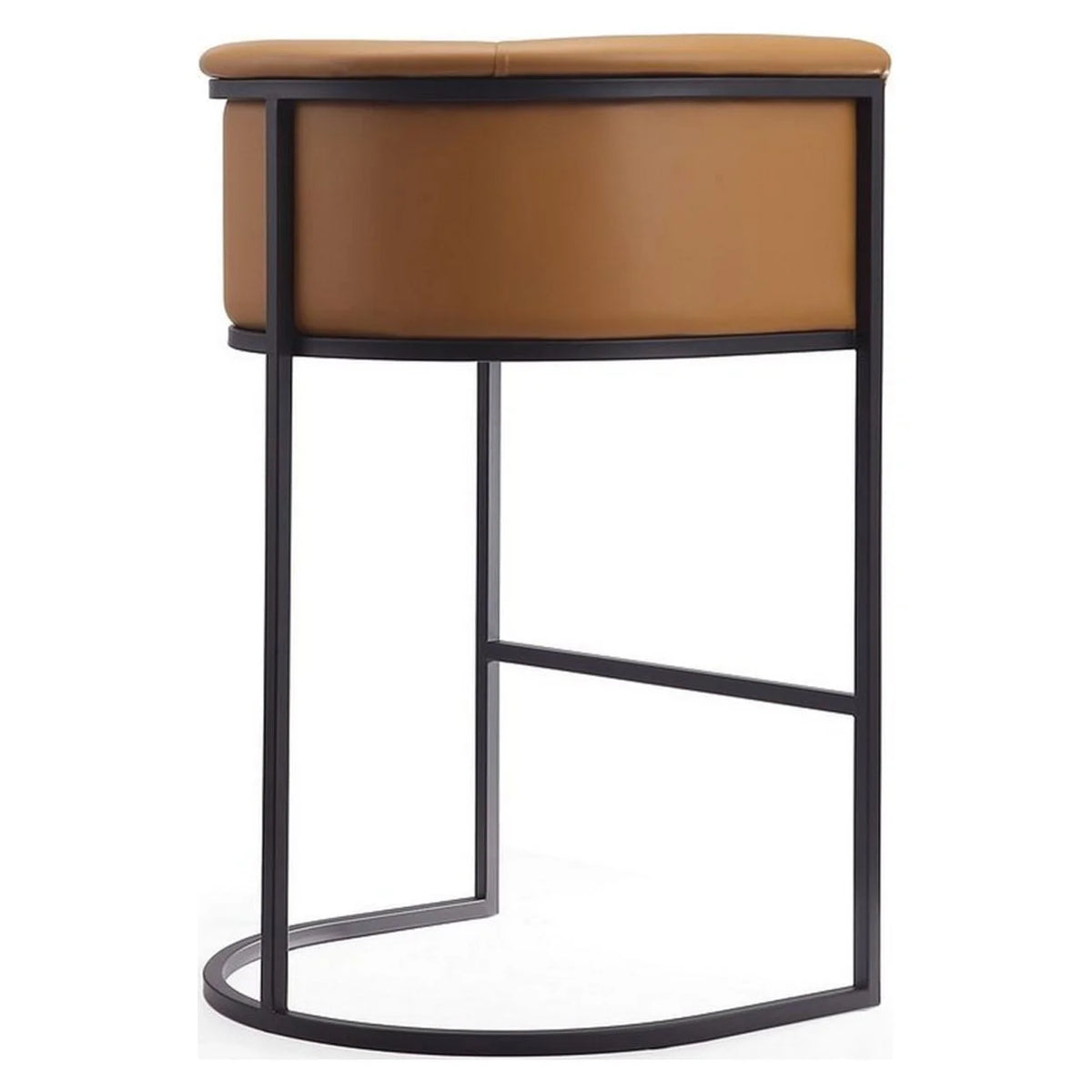Camel and Black Metal Barstool Set of 2 H493649