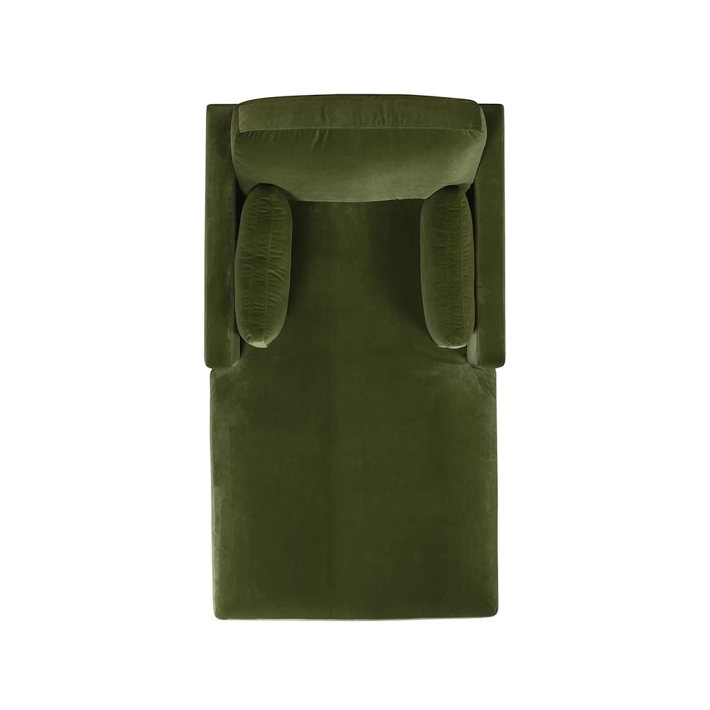 Olive Green Performance Velvet Chaise Lounge Chair J27415