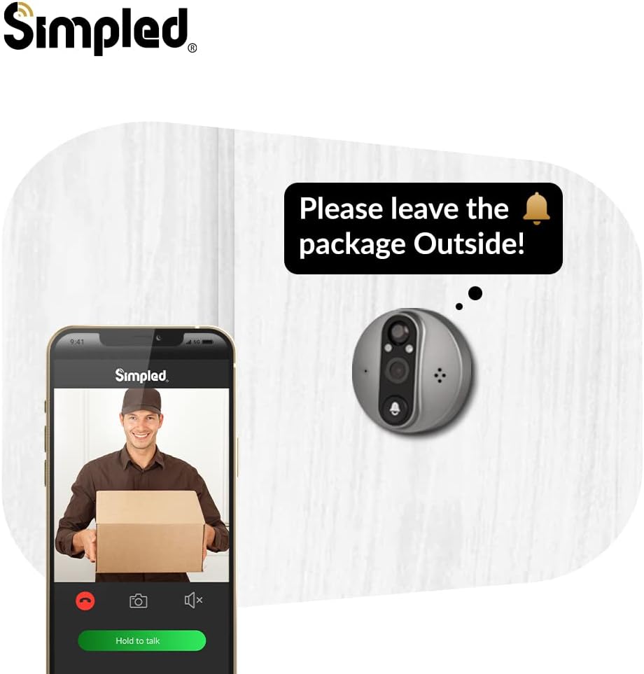 WiFi Digital Door Viewer 4.3 inch LCD Screen Smart Video Camera Doorbell Peephole with Chime W669