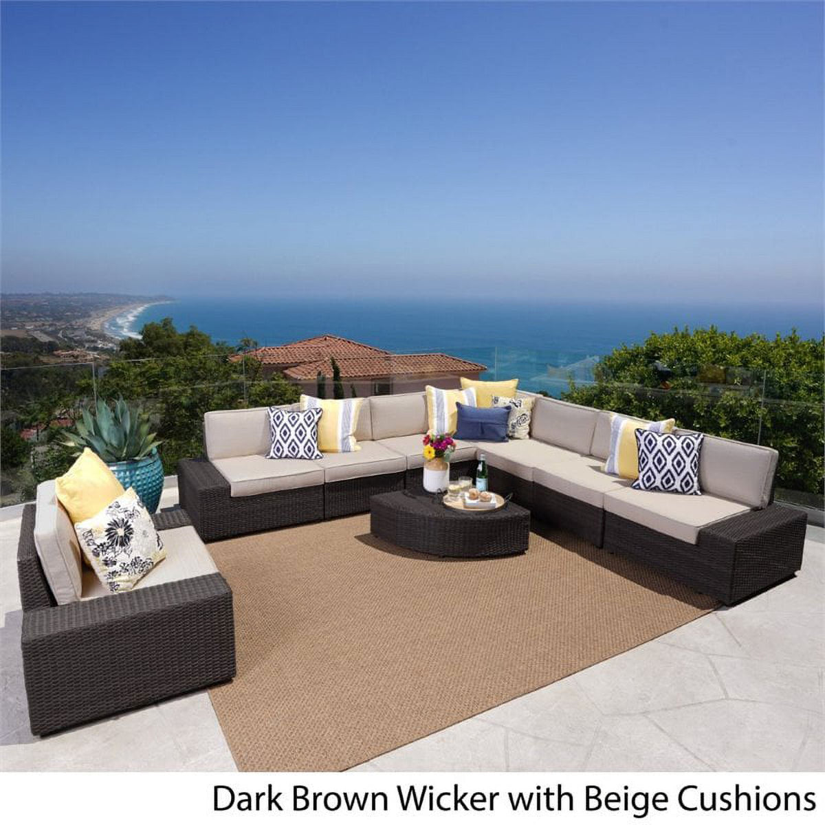 9 Piece Outdoor Wicker Sectional Sofa Set F50204