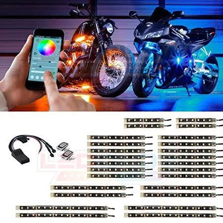 26pc SMD LED Motorcycle Light Kit with Smartphone Control F814